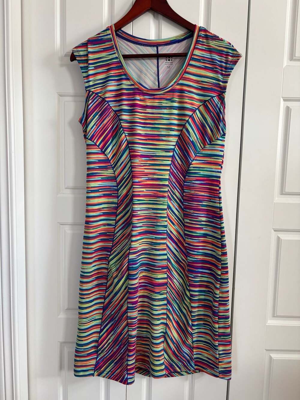 Title Nine Espionage Rainbow Stripe Sleeveless Athletic Dress